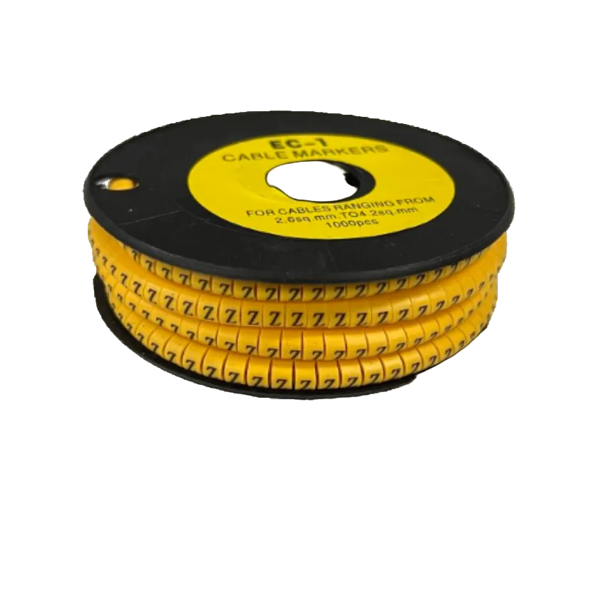 Cable (Z) Marker 2.6mm to 4.2mm ( 1000pcs) Yellow EC-1Y Wire Tagging