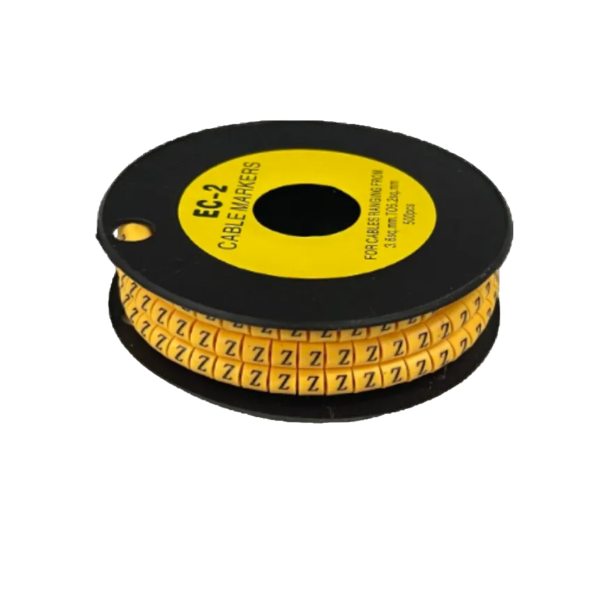 Grippes (Z) Cable Marker 3.6mm to 5.2mm Color Yellow 1 roll (500pcs) EC-2Y Wire Tagging