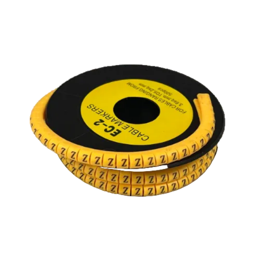 Grippes (Z) Cable Marker 3.6mm to 5.2mm Color Yellow 1 roll (500pcs) EC-2Y Wire Tagging