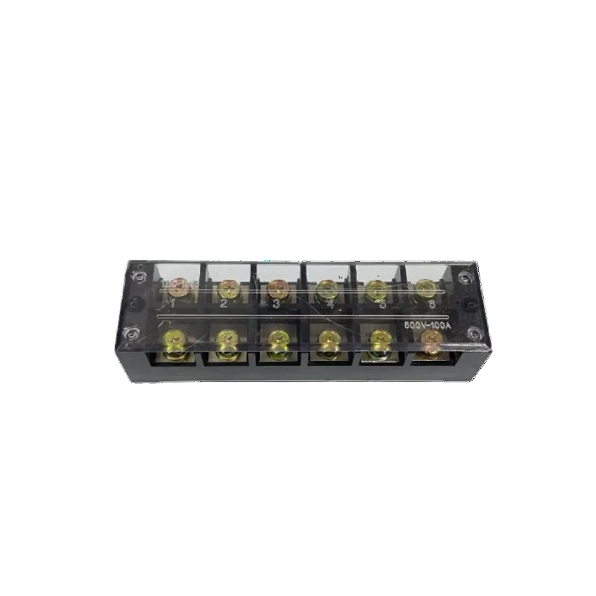 Grippes 100A 6 Pairs Terminal Block clear cover fused screw terminals for electrical circuitry and parts