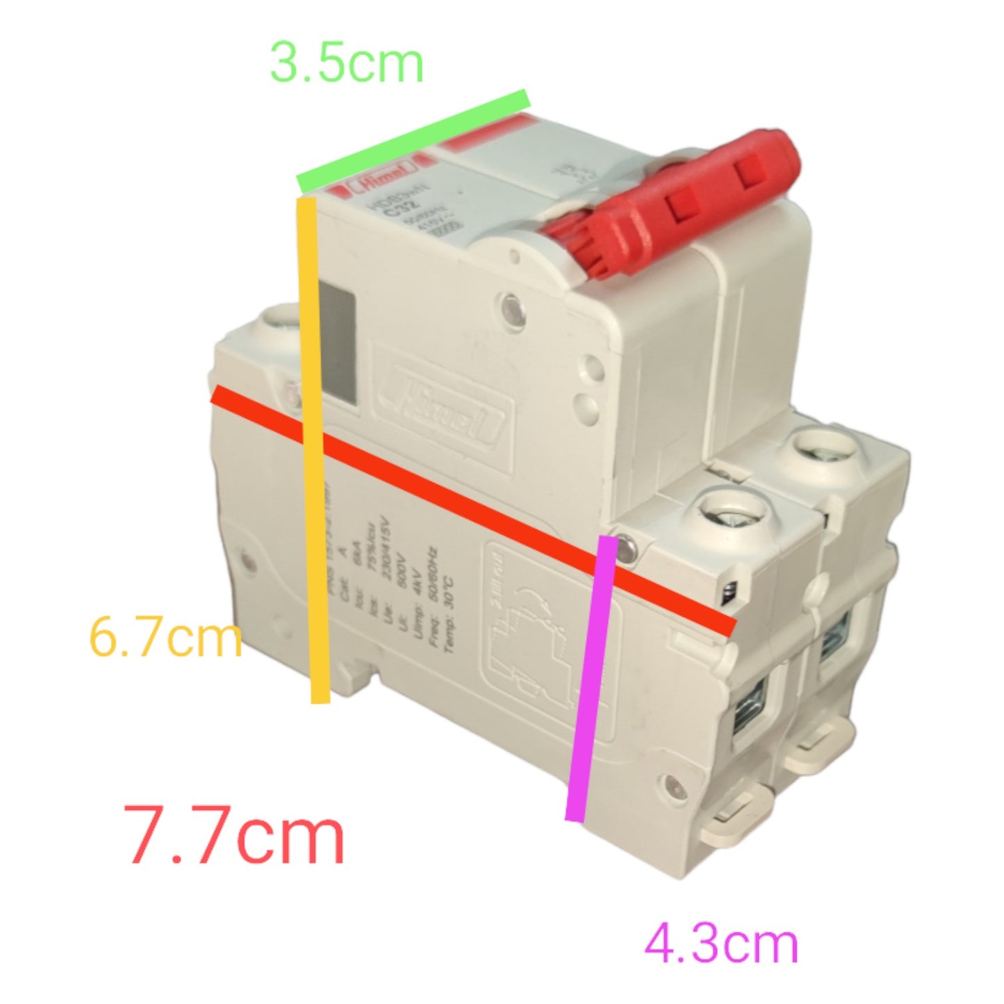 Himel 16A 2Pole 6 KAIC 220V Miniature Circuit Breaker DIN Rail Type MCB HDB3wN2C16