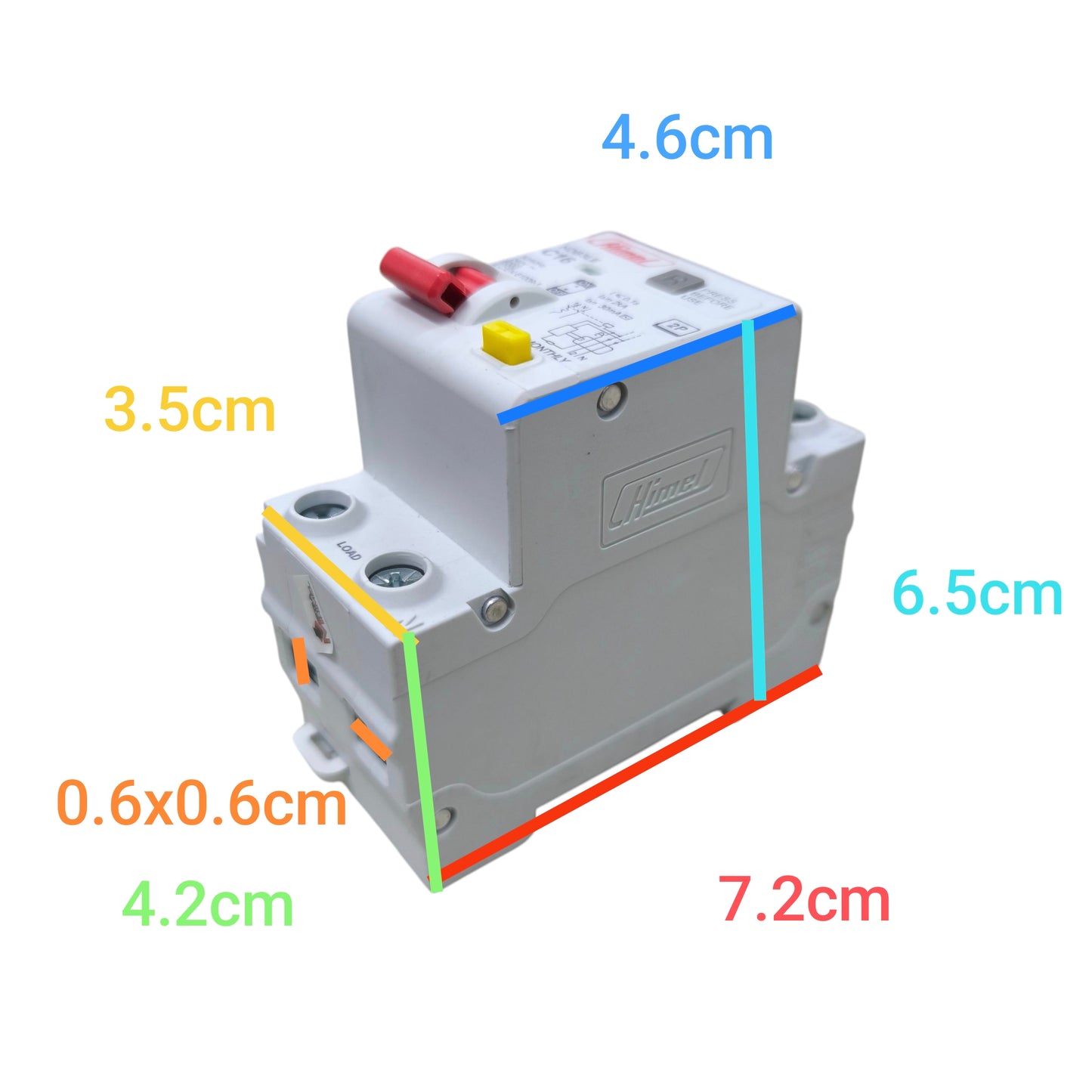 Himel 20A 2Pole 30mA 6 KAIC 220V Residual Current Operated Circuit Breaker RCBO with Overload Protection HDB3LE2C20