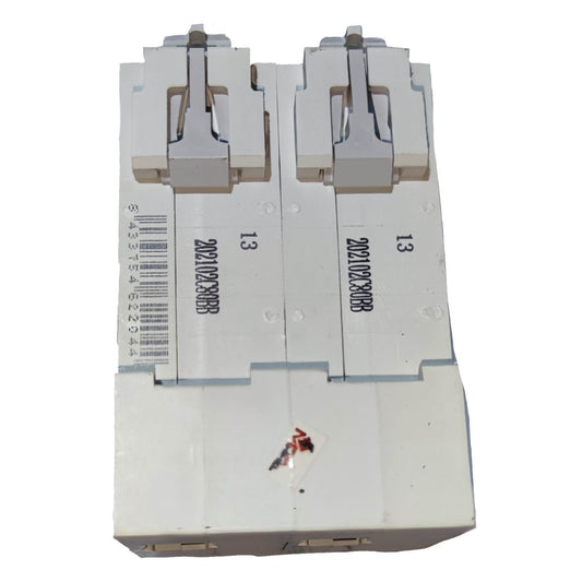 Electrical circuit breaker with labels on a white background