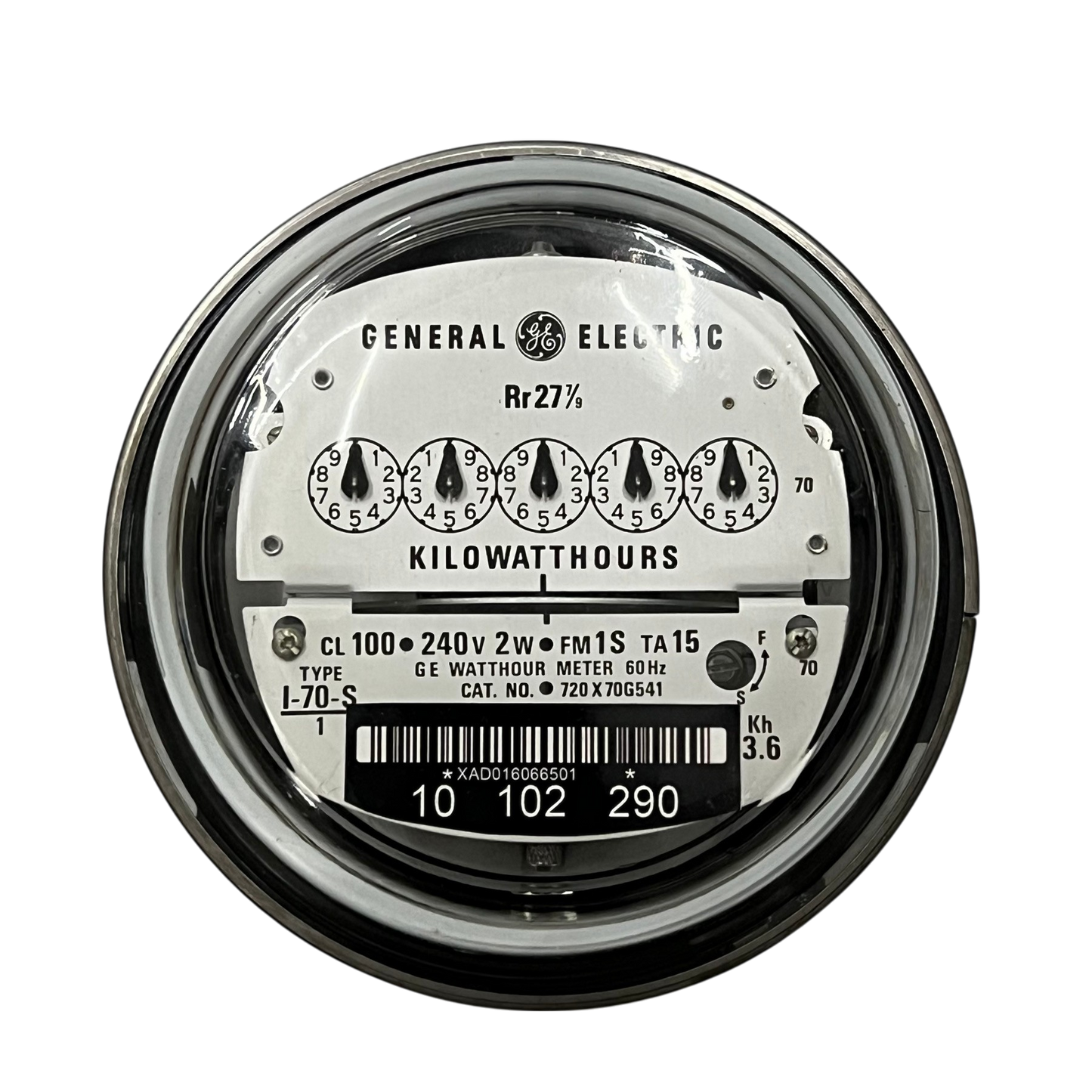 GE I-70-S KWH Meter Analog Type 2 Wire CL100 I70S 4 Jaws