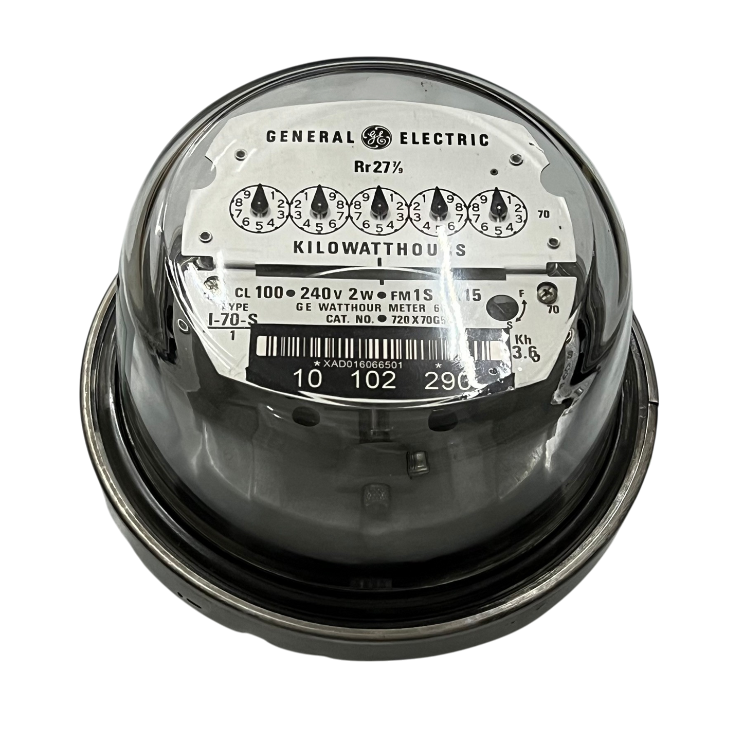 GE I-70-S KWH Meter Analog Type 2 Wire CL100 I70S 4 Jaws