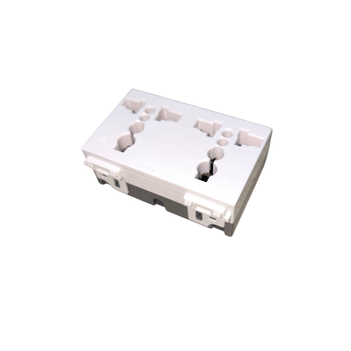 Omni Duplex Universal Outlet with Ground 16A 250V Designer Series Ivory DWU-402I