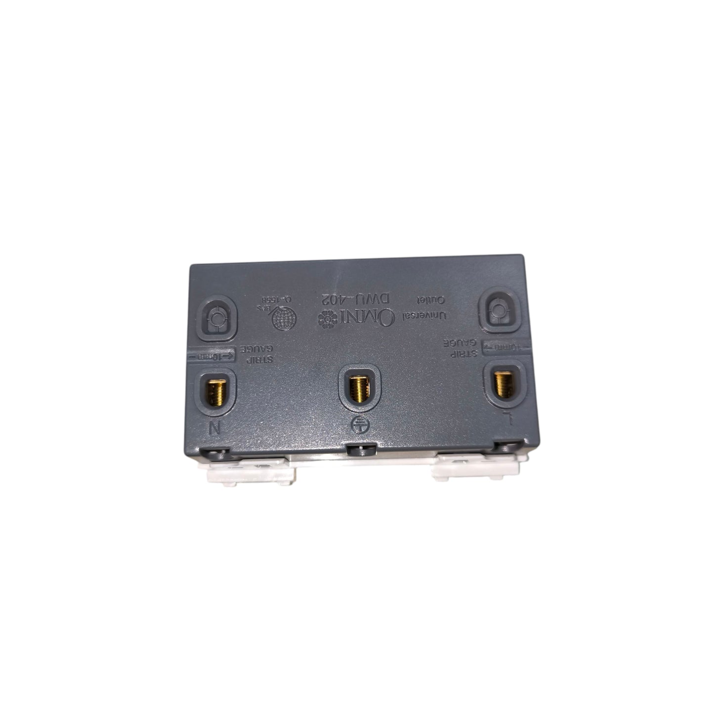 Omni Duplex Universal Outlet with Ground 16A 250V Designer Series Ivory DWU-402I