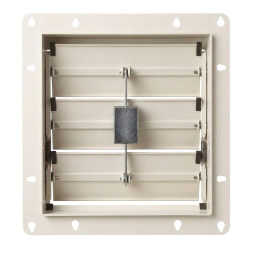 A square metal vent cover with horizontal slats, a central filter, and mounting holes around the frame, shown against a plain white background.