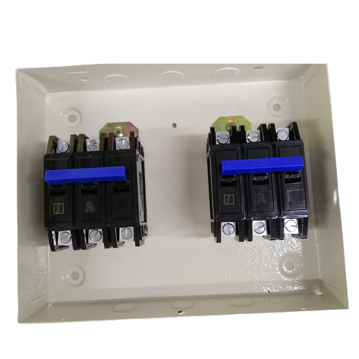 KotenMTS20A3Pole10KAIC220V3PhaseDoubleThrowBreakerHPHManualTransferSwitch3PDTopenviewElectx