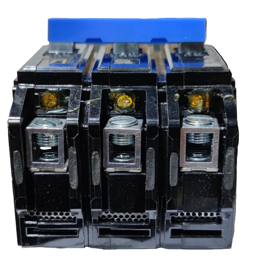 Electrical contactor with blue cover on a white background Koten 20A 3Pole 10Kaic 220V Circuit Breaker 3 Phase Bolt On HPH HPH3P20A For Safety Overload Electx Electrical SUpply