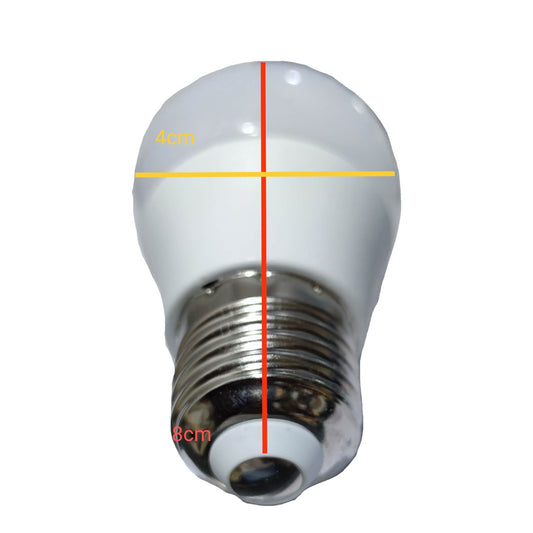 Light bulb with measurement markings on a white background