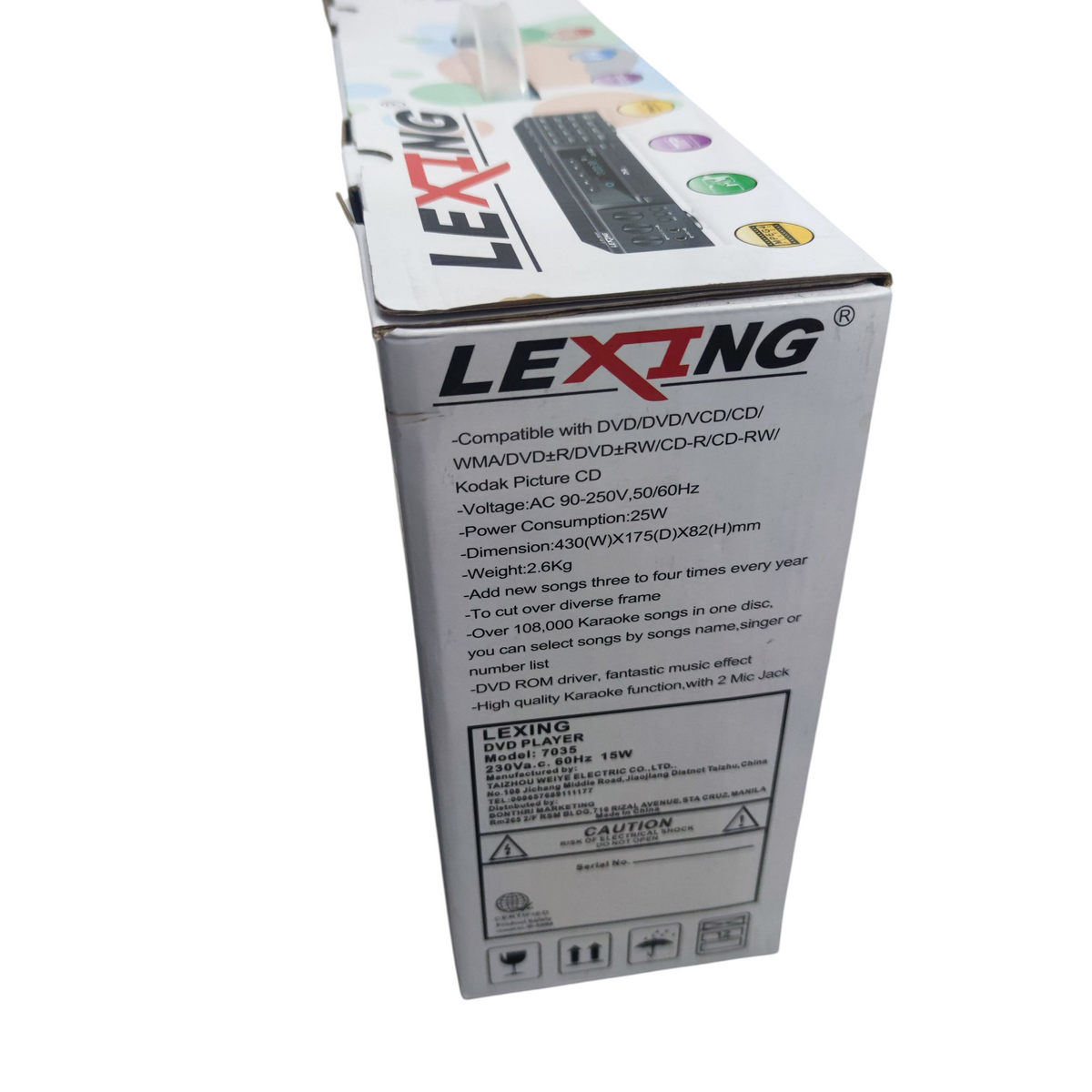 Lexing DVD Karaoke Player 220V with Remote and DVD LX-7035 or LX-8022