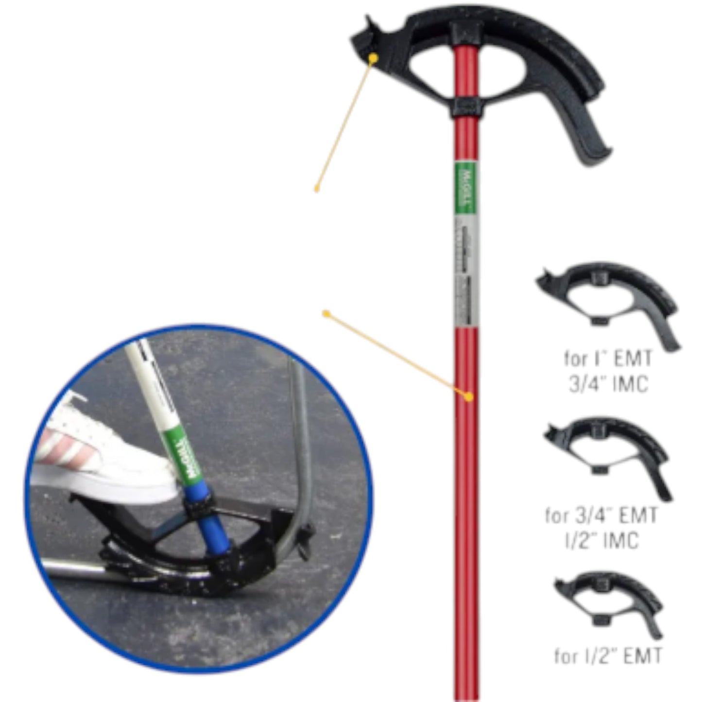 Mcgill Manual Pipe Bender MGPB-100 for EMT Pipe 1 inch and IMC/RSC Pipe 3/4 inch