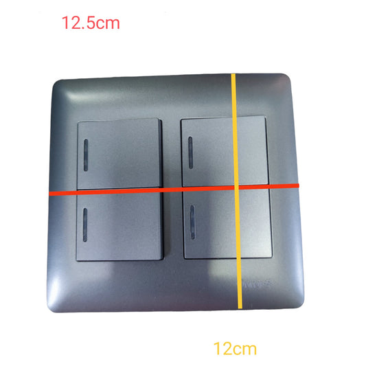 Omni 4 Gang Illuminated Switch 15A 250V Designer Series Graphite DWP-116+DWS-314X4(DG)+WUB-002