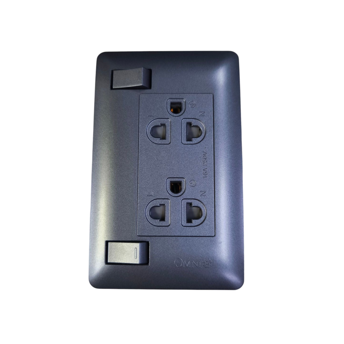 Omni Duplex Universal Outlet with Switch 16A 250V