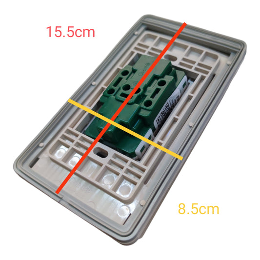 Omni Weatherproof Duplex Universal Outlet 16A 220V with Stainless Plate Cover WPP-602+WWP-113S+WWG-402