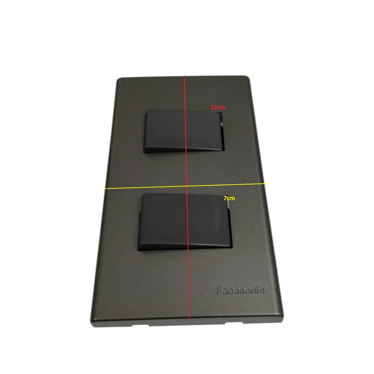Panasonic 2 gang switch 4 way 16A 250V in sleek black design, ideal for home electrical installations