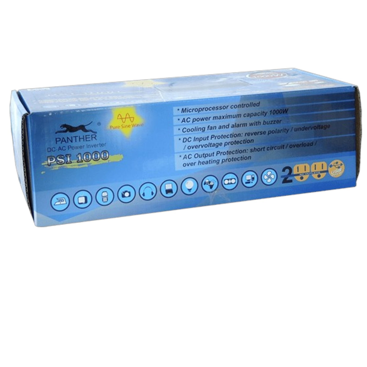 Panther 1000W Inverter Terminal Connection ( Pure Sine Wave) PSI1000 Input: 12V Output 220V PSI 1000