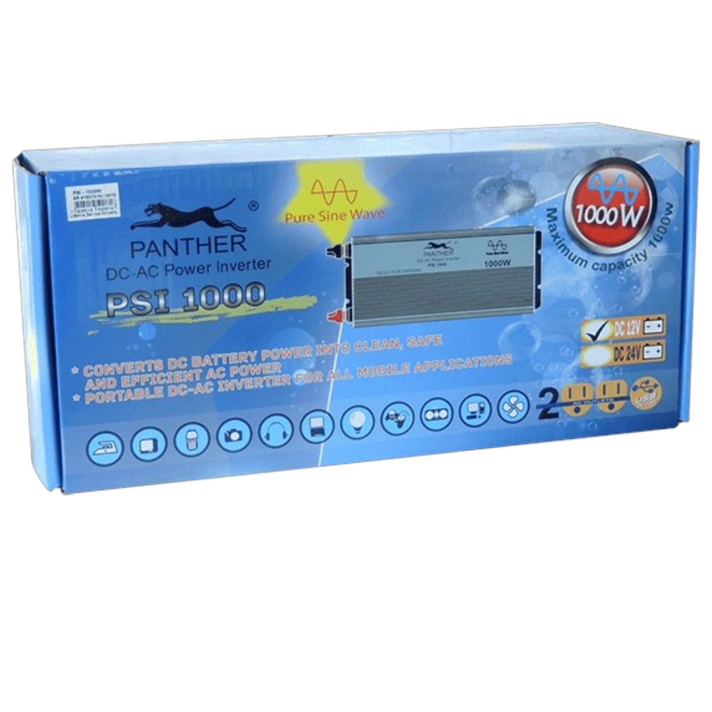 Panther 1000W Terminal Connection, Uninterruptible Power Supply Power Inverter ( Pure Sine Wave) PSI1000 Input: 12V Out:220V