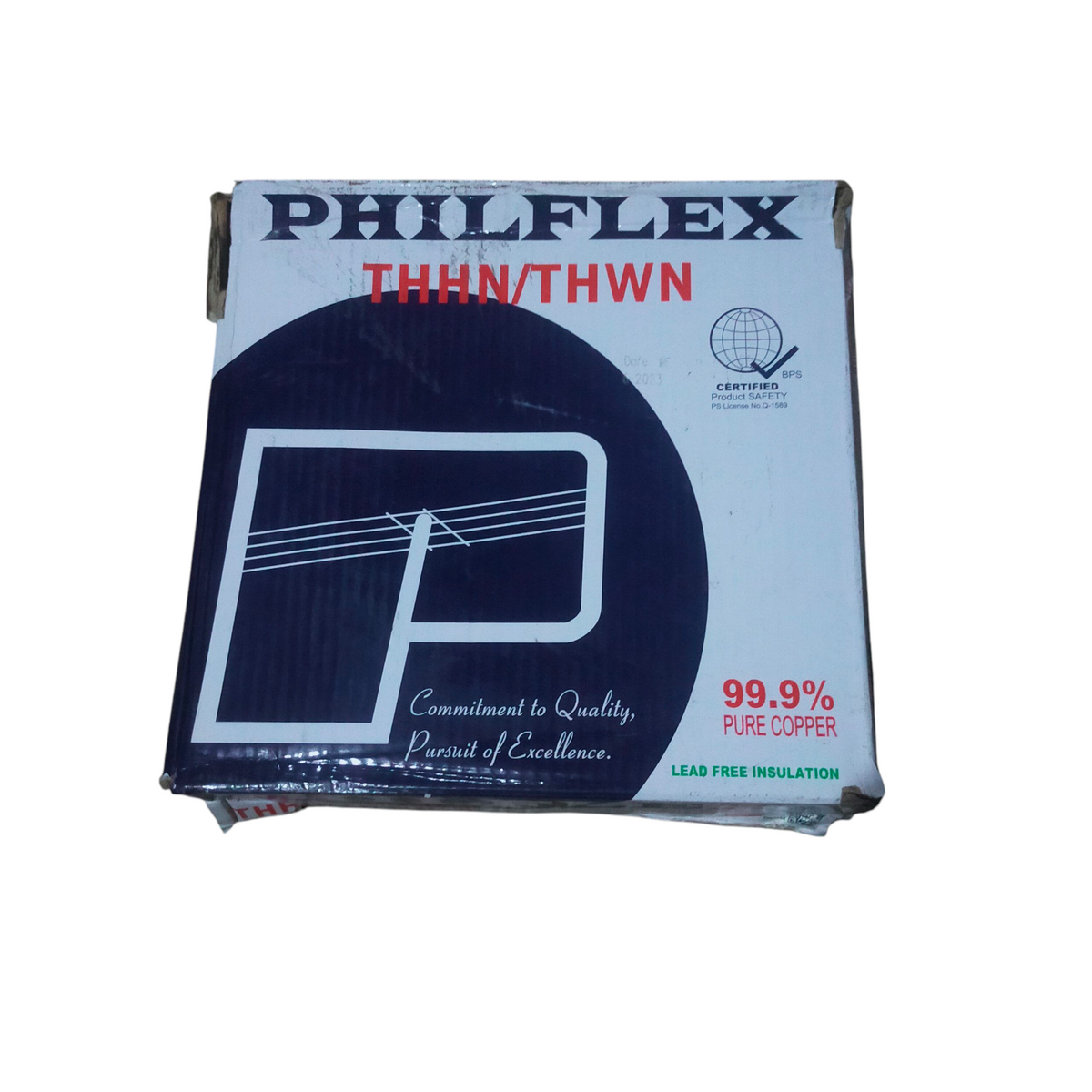 Philflex THWN AWG 14 stranded wire box packaging with 2.0mm THHN THWN labels and 99.9 percent pure copper