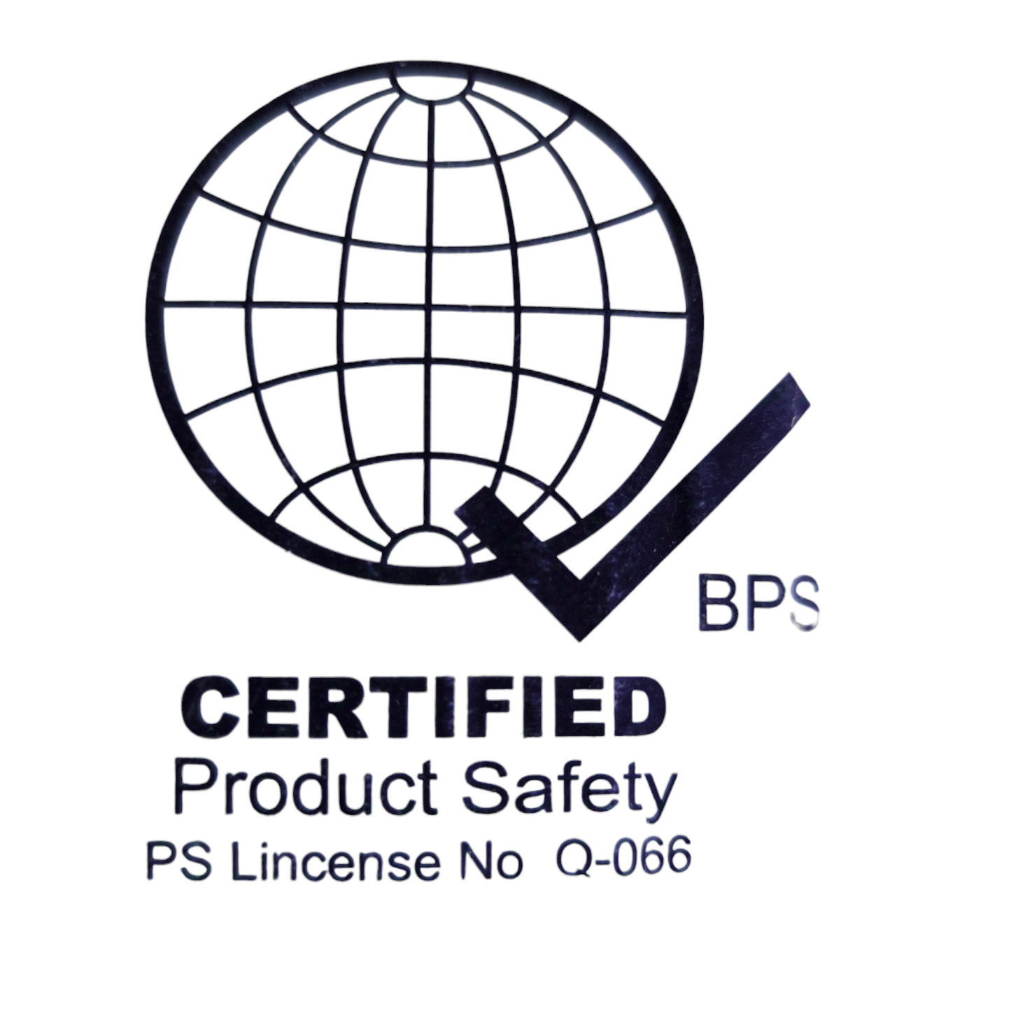 BPS certified product safety logo for TF Wire AWG 22 Stranded Hook up Wire showing globe and checkmark