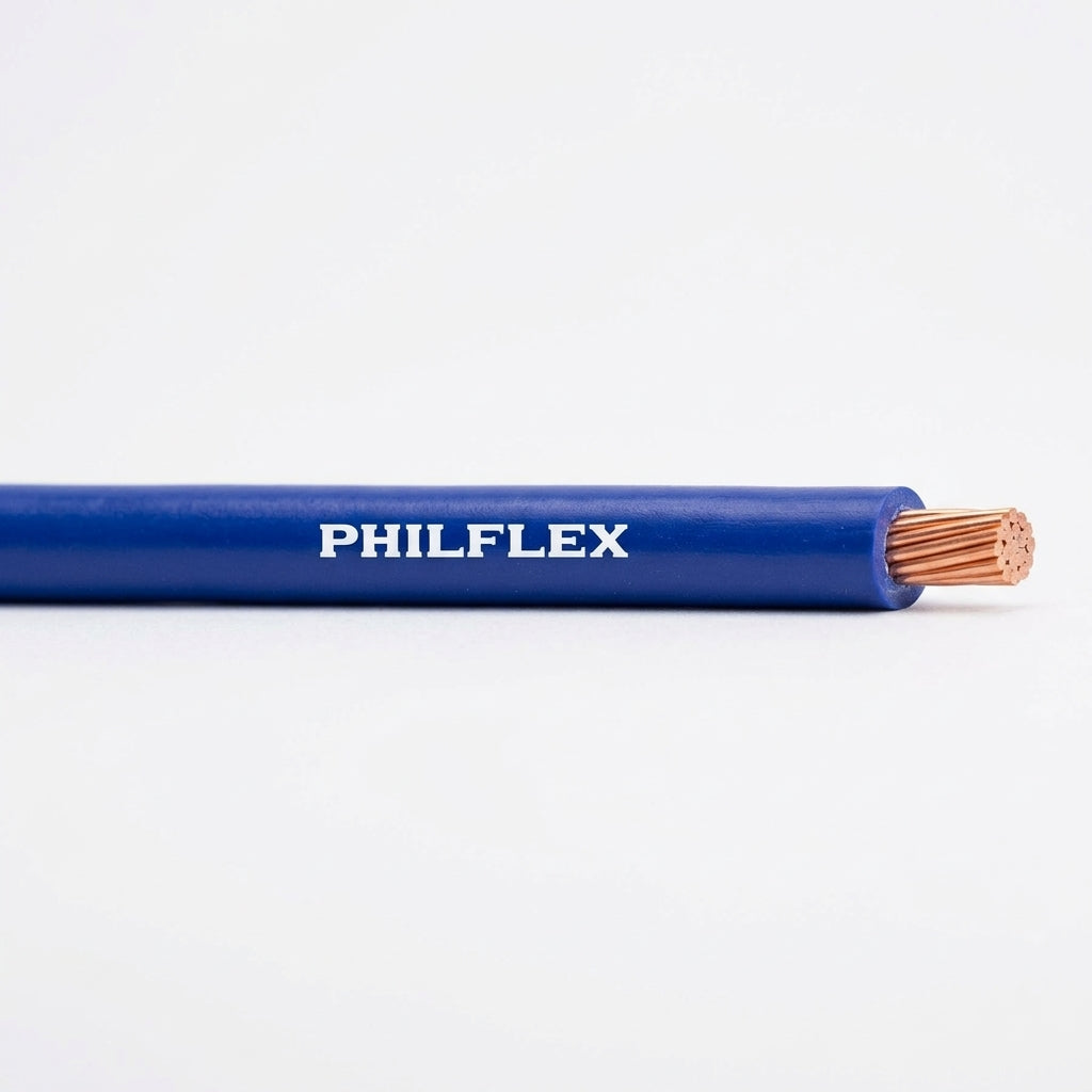 Philflex THW 2.0mm 14/7 Thermoplastic Heat Resistant Wire PVC Insulated,Oil and Moisture Resistant 600V 75°C Blue