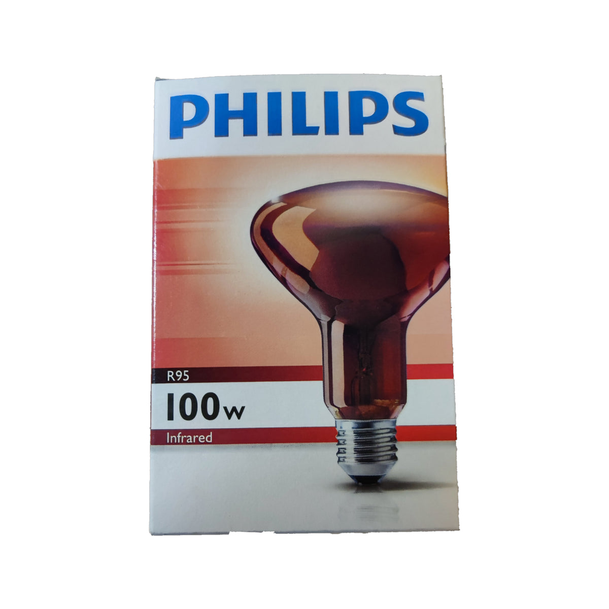 Philips 100W 240V E27 Infrared Lamp Red