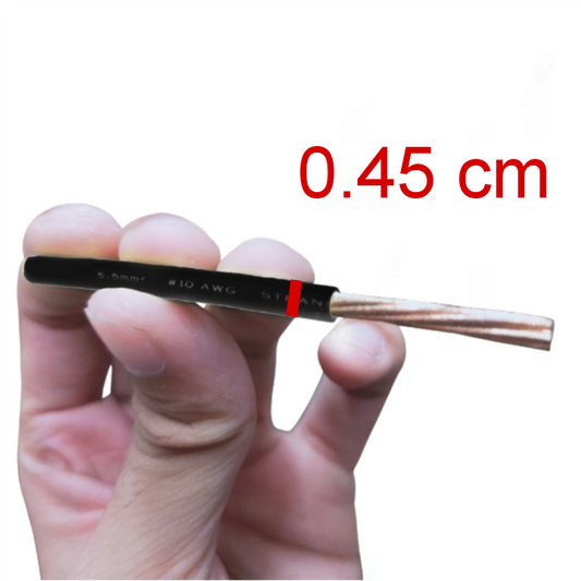 Royu 5.5mm Stranded Wire AWG 10/7 Pre Cut THHN/THWN (1 Meter) Black