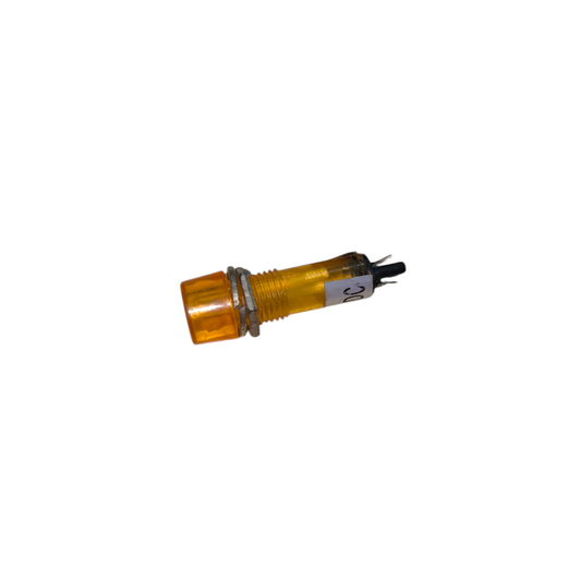 Yellow warning light on a white background Round Pilot Lamp 7mm Indicator Available in 12V or 220V Color Yellow Electx Electrical Supply