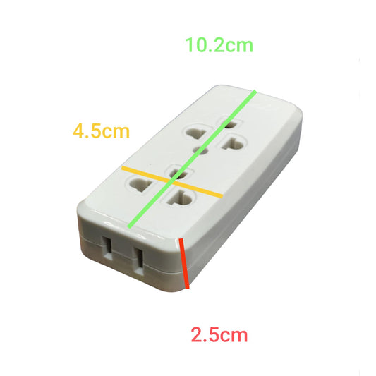Royu 2 Gang Universal Outlet with Ground with 1 Gang Flat Pin Outlet 10A 250V REDOU502 Electx Electrical Supply