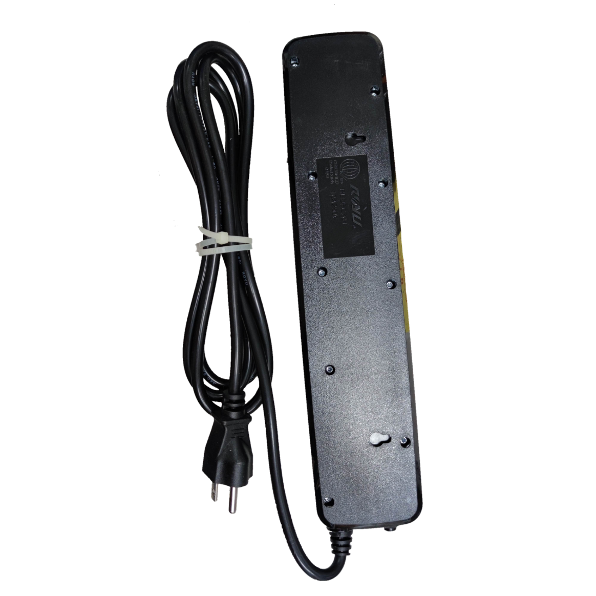 Royu power strip 4 outlets with individual switch black extension cord with plug