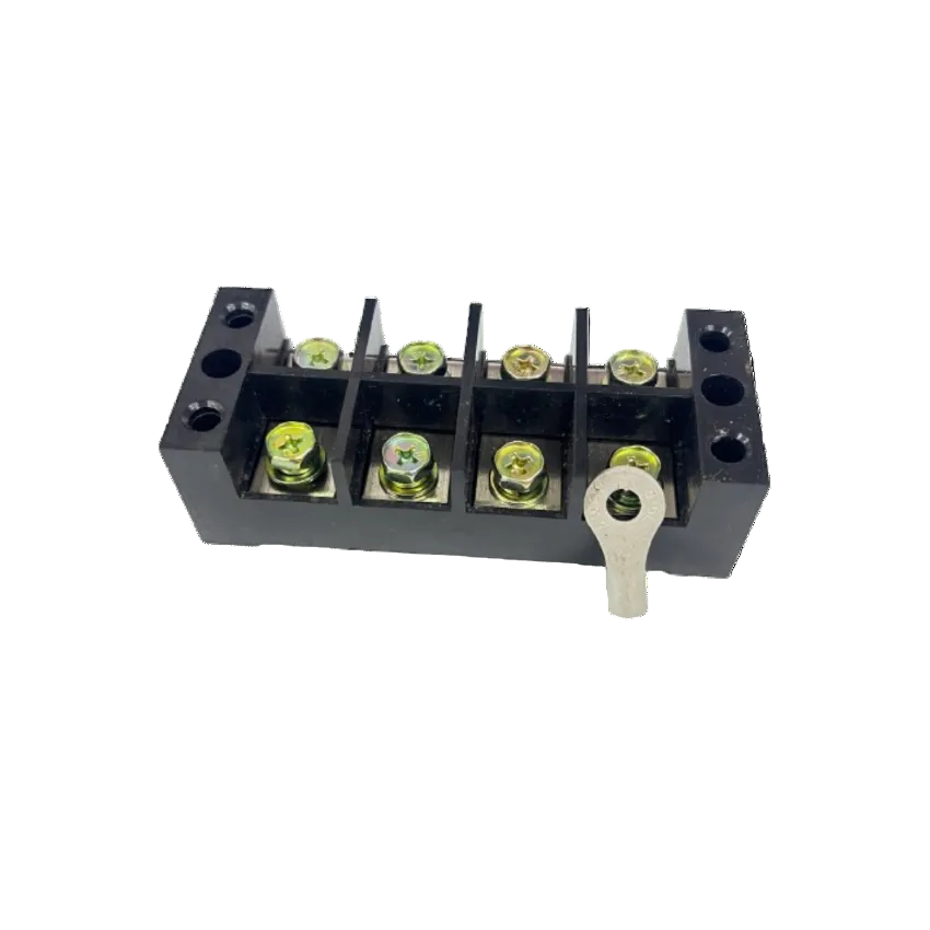 Sassin 100A 4 Pairs Terminal Block by Grippes black plastic 4 pair screw terminal with metal lug