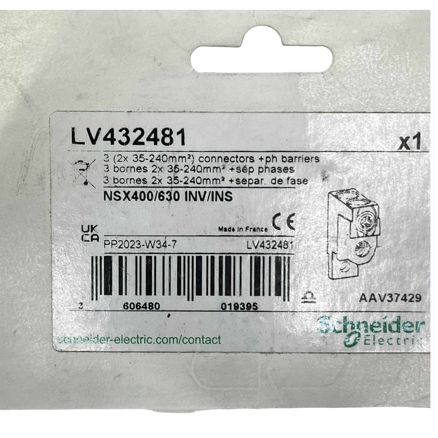 Schneider Mechanical Lugs 2 x 35-240mm Lug Holes for EZC400N Ampere Frame NSX400/630