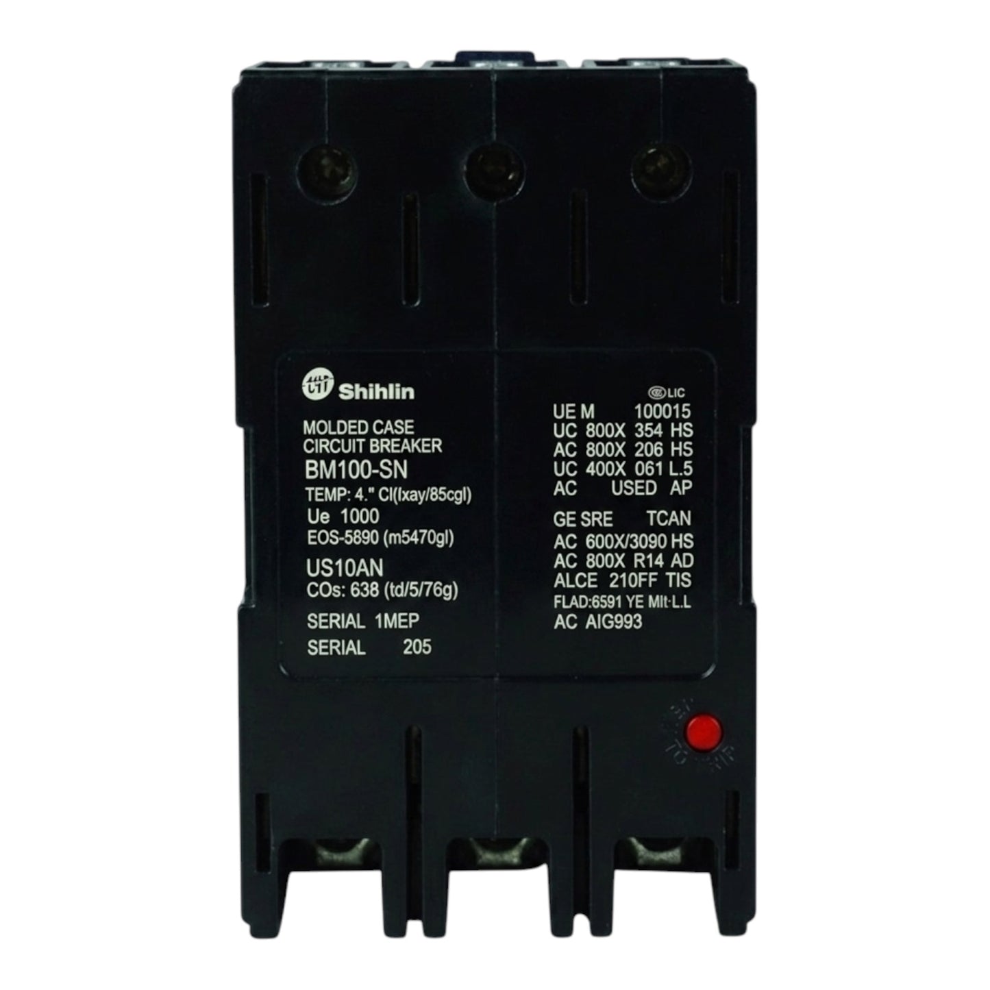 Shihlin 30A 3P Molded Case Circuit Breaker 25 KAIC 220V MCCB BM100HN3P30A
