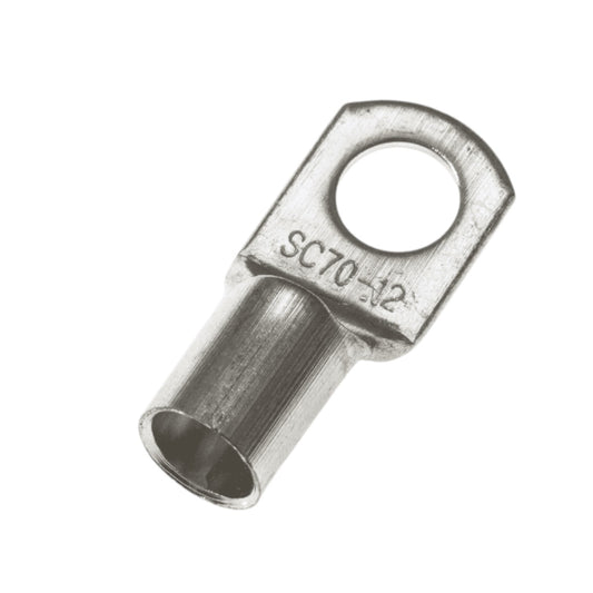 Metal terminal with 'SC70-12' marking on a white background