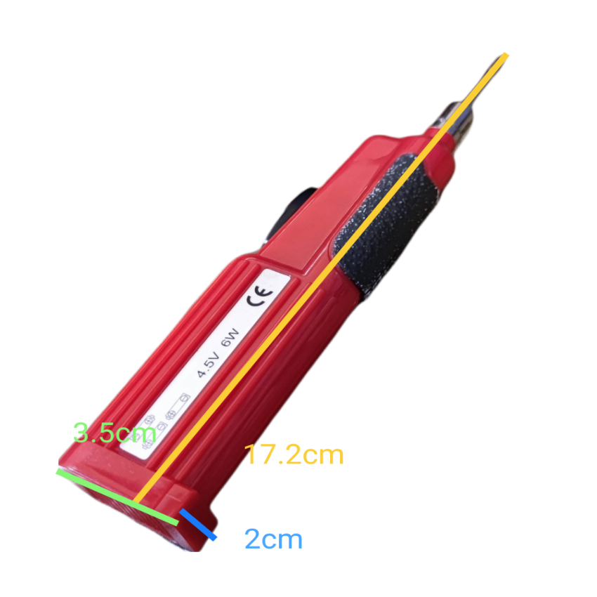 Newstar Soldering Iron DC Battery Operated with Red Handle and Measurement Indicators for Precision Work