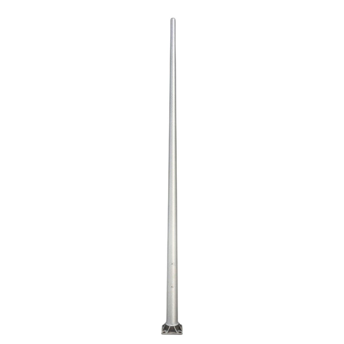 Black candle holder with a white candle on a white background