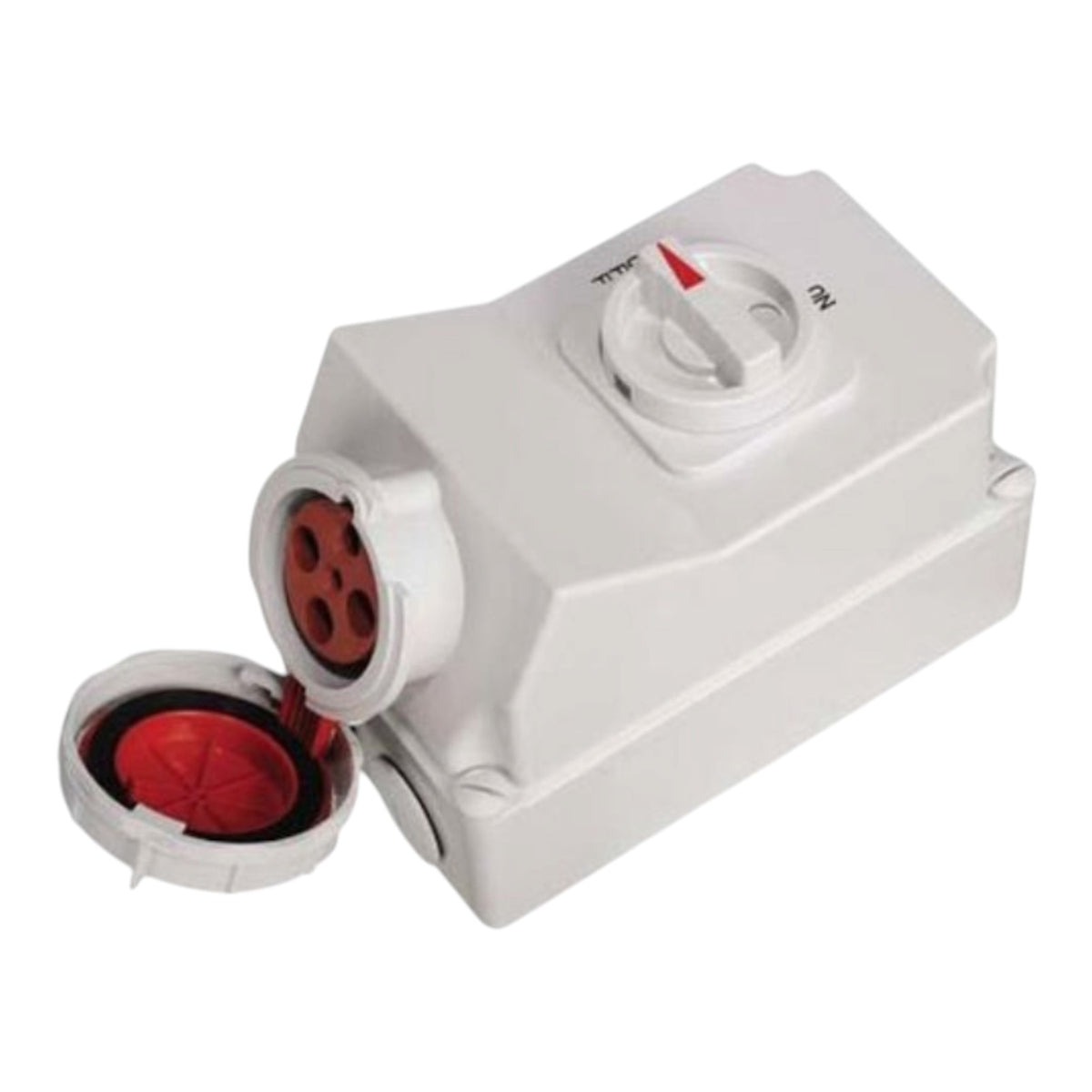 Surer 63A 3P+E 415V AC 6H Industrial Outlet with Isolator Switch QX5110 IP67 No.2995 Electx Electrical Supply