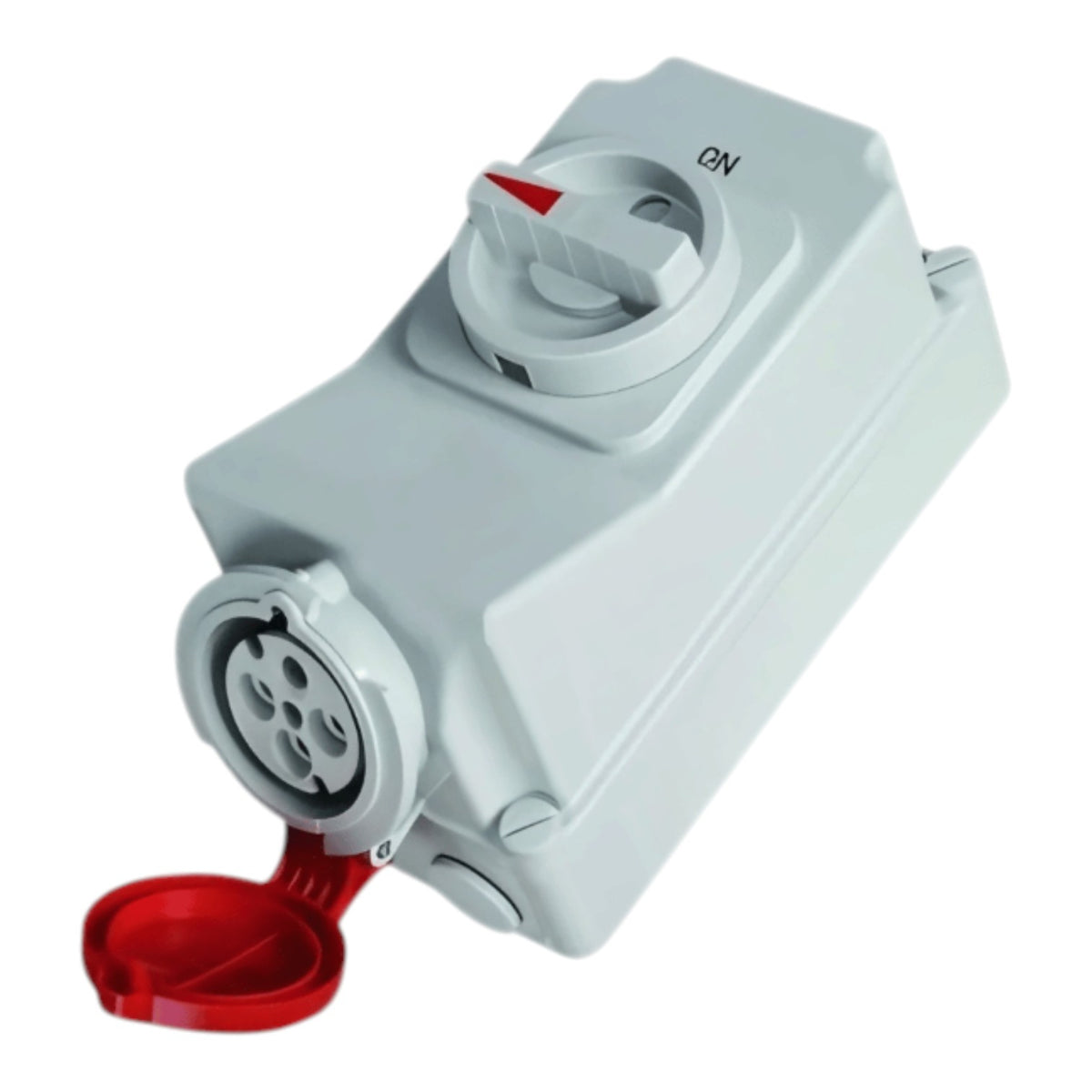 Surer 63A 3P+E 415V AC 6H Industrial Outlet with Isolator Switch QX5110 IP67 No.2995 Electx Electrical Supply