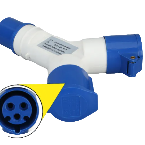 Surer Industrial 3 Way Connector Splitter 16A 2P+E 240V IP44 Electx