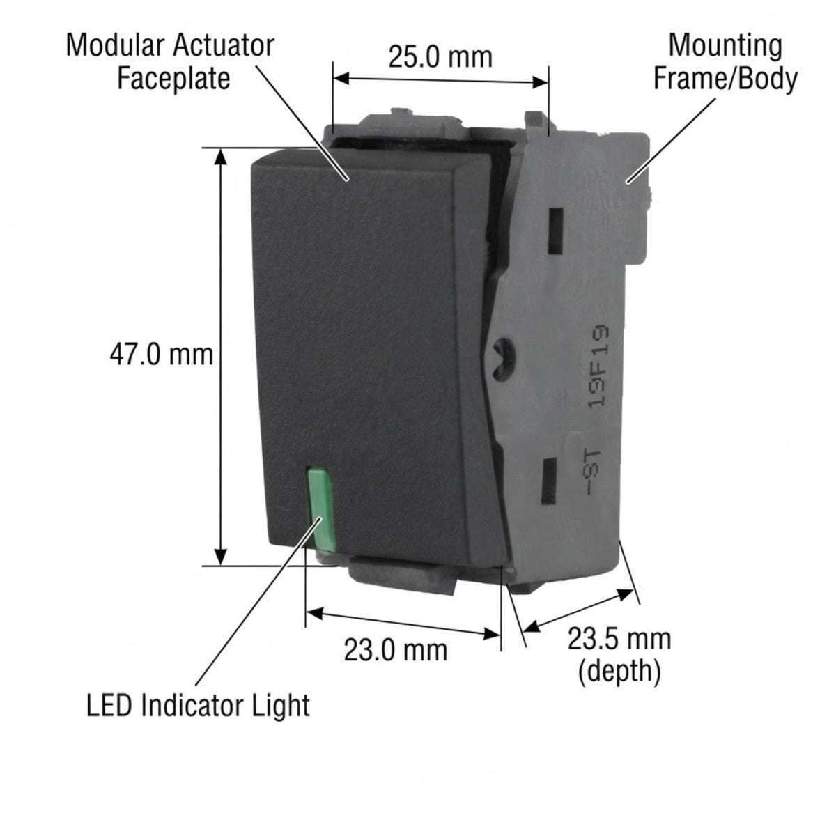 T&J 1 Way 16AX 250V Switch Matt Black W2711 SBL