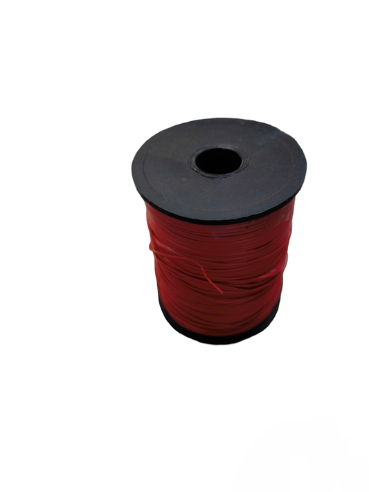 Roll of red tie wire per meter on black spool for tarps and tie-downs from China