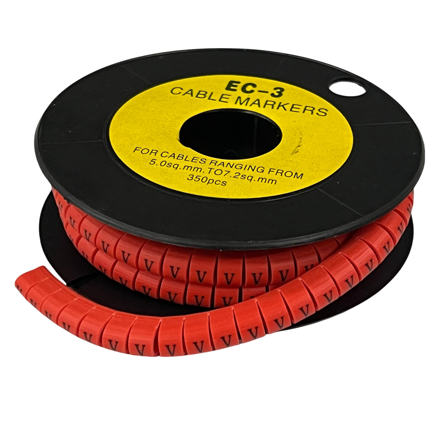 Grippes (V) Cable Marker Red 5.0mm to 7.2mm 350pcs