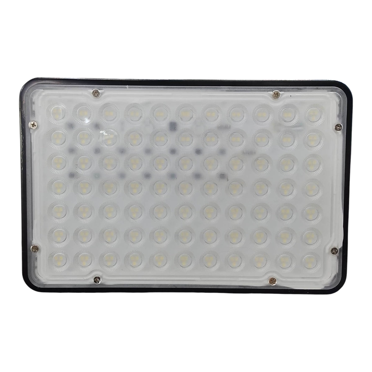 Rectangular LED light panel with a white background