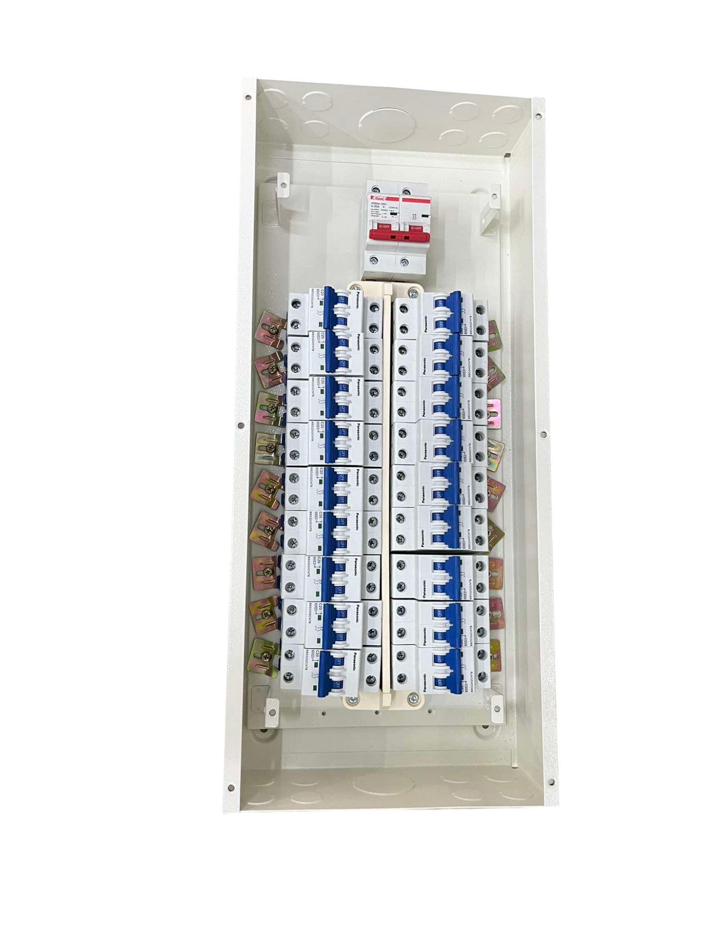Panel Board 125A 2pole Main Miniature Circuit Breaker ( Himel) with 16 Branches 2pole Miniature Circuit Breaker ( Panasonic)