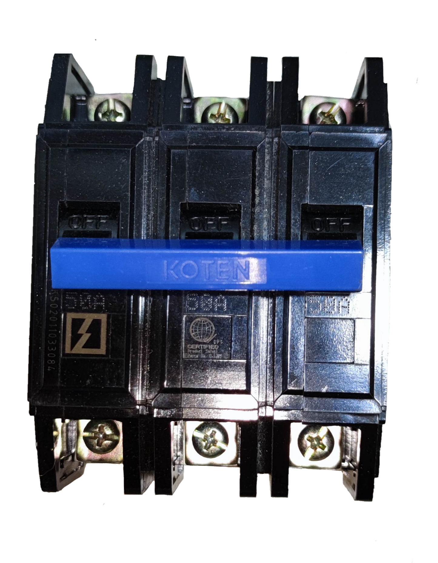 Koten 50A Circuit Breaker Bolt On 3 Phase 3 Pole 50A Circuit Breaker Bolt on 3 Pole 220V 10KAIC
