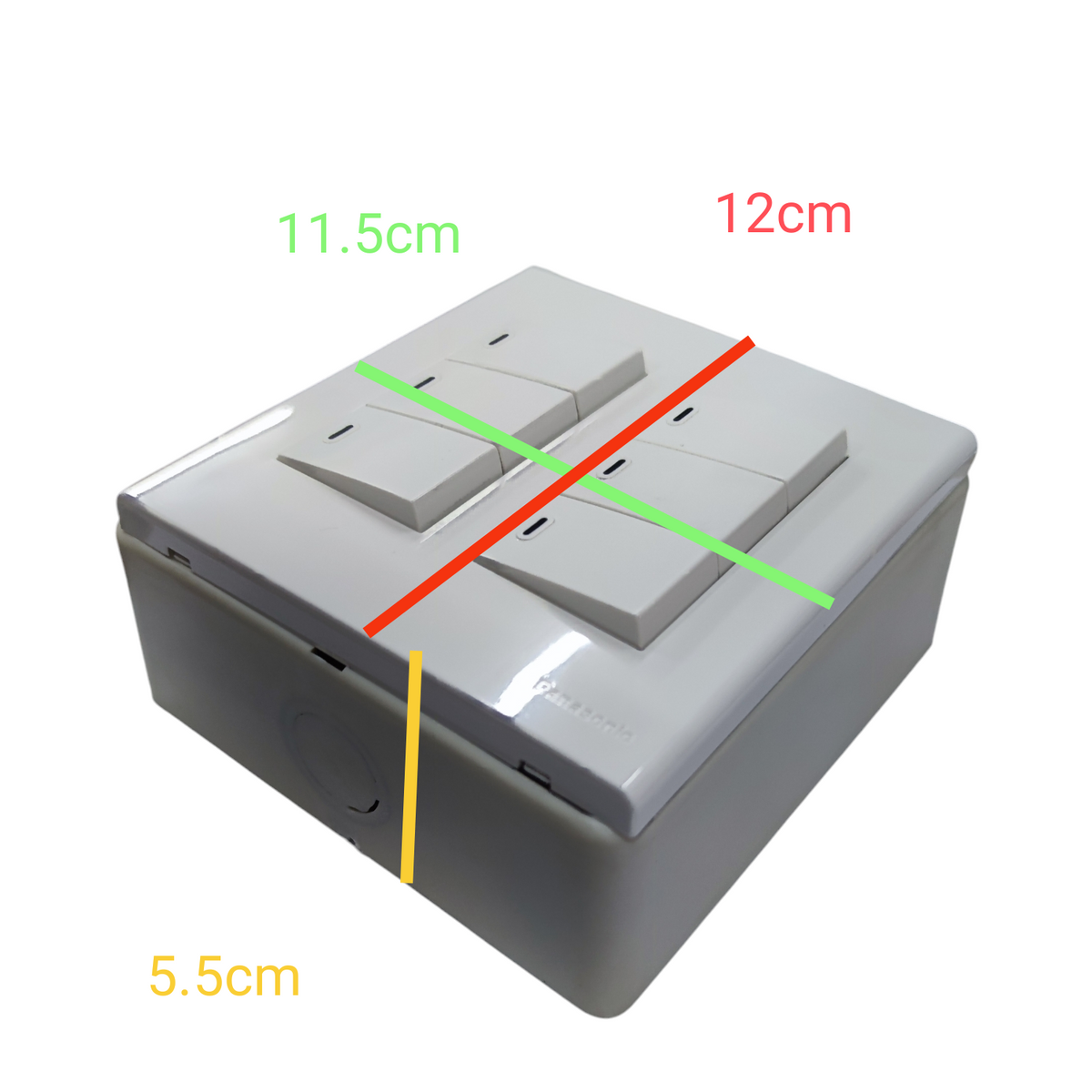 Panasonic 6 Gang 1 Way Switch 16A 220V Device Wide Series with Utility Box WEG6806+(6XWEG5001K-5)+Utility Box