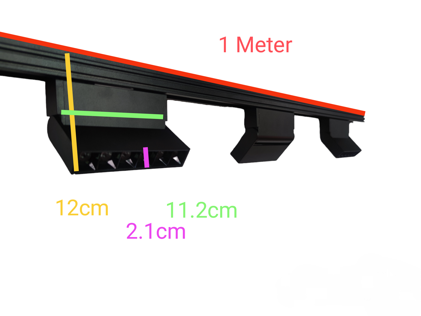 ILLUMIQ TERRA Magnetic Track Light 1 Meter 26mm with 3pcs 6W LED Foldable Grille Track Light Warm White 3000K 220V