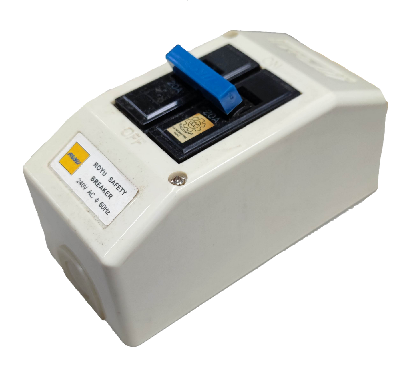Royu 40A 2 Pole Circuit Breaker with PVC Enclosure RSB40A 40A Circuit Breaker with Housing
