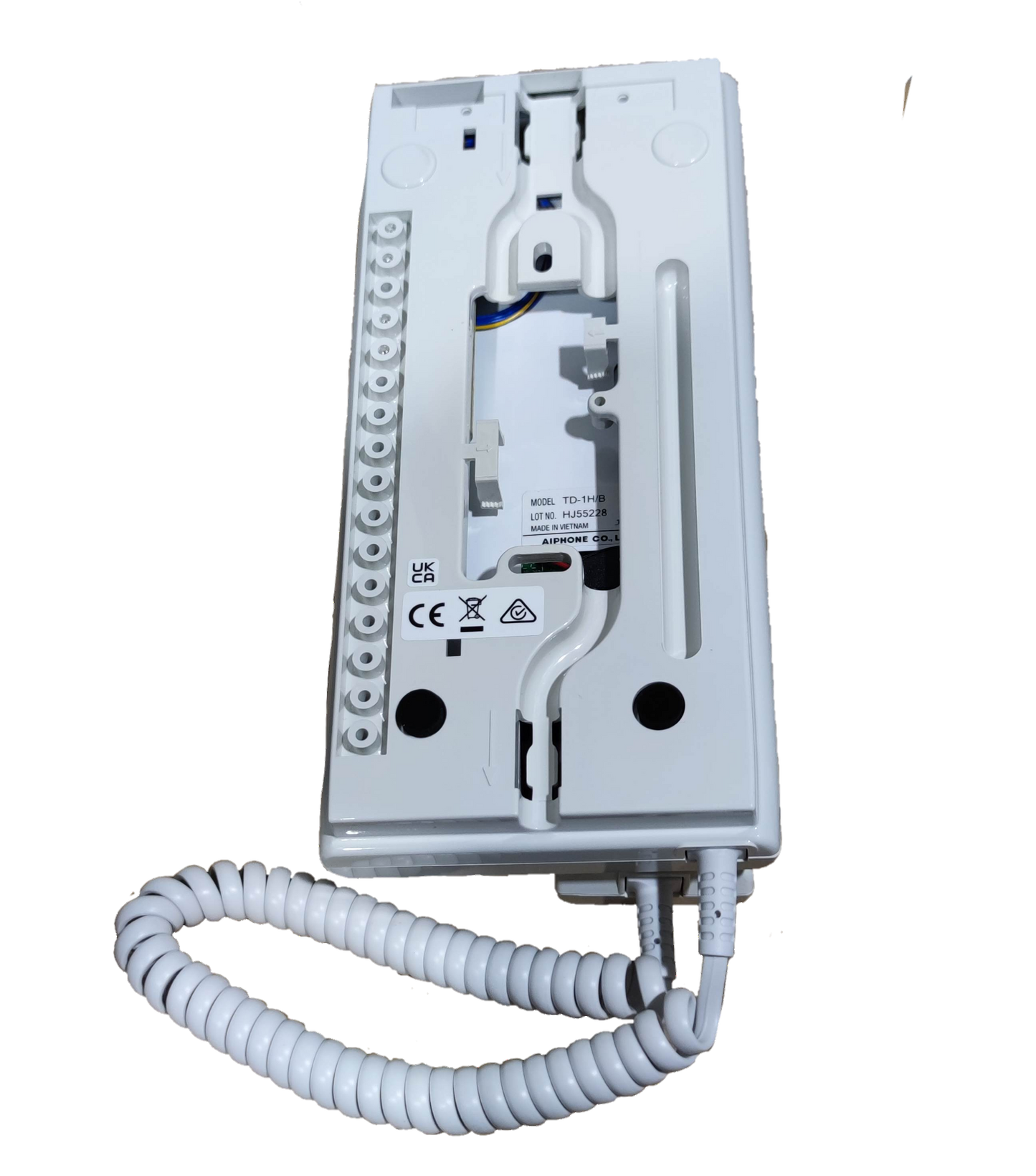 Aiphone 3 station intercom system white base unit with coiled cord for CCTV and security system